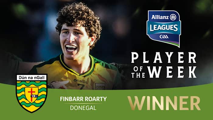 Finbarr Roarty voted GAA.ie Footballer of the Week