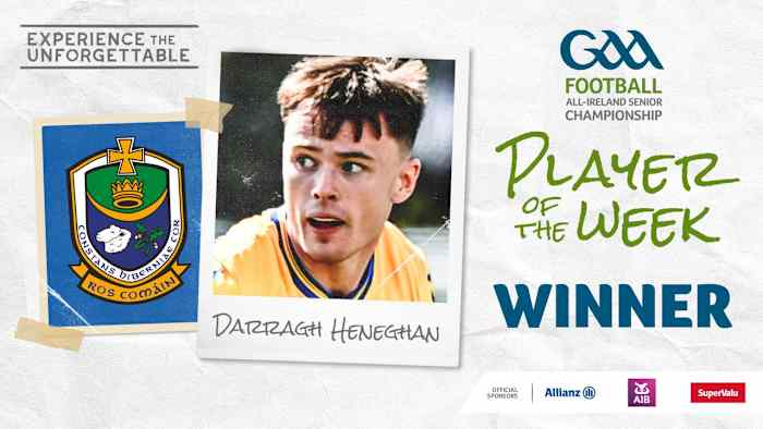 Darragh Heneghan voted GAA.ie Footballer of the Week