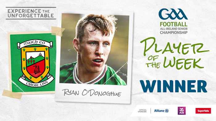 Ryan O'Donoghue voted GAA.ie Footballer of the Week