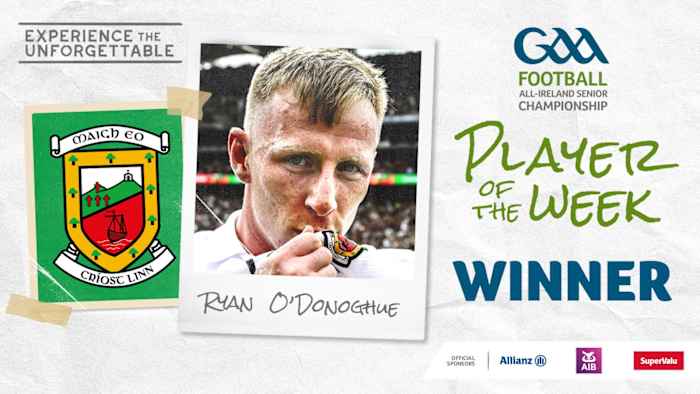 Ryan O'Donoghue voted GAA.ie Footballer of the Week
